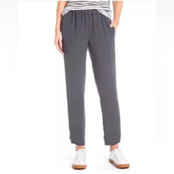 J Crew Reese‎ Gray Pull-On Jogger Pants Pockets Womens Size 6 (819) - Picture 2 of 6